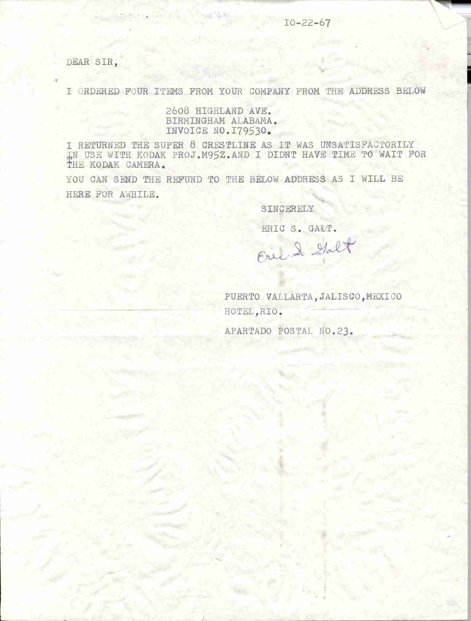 letter, october 22, 1967, eric s galt.jpg